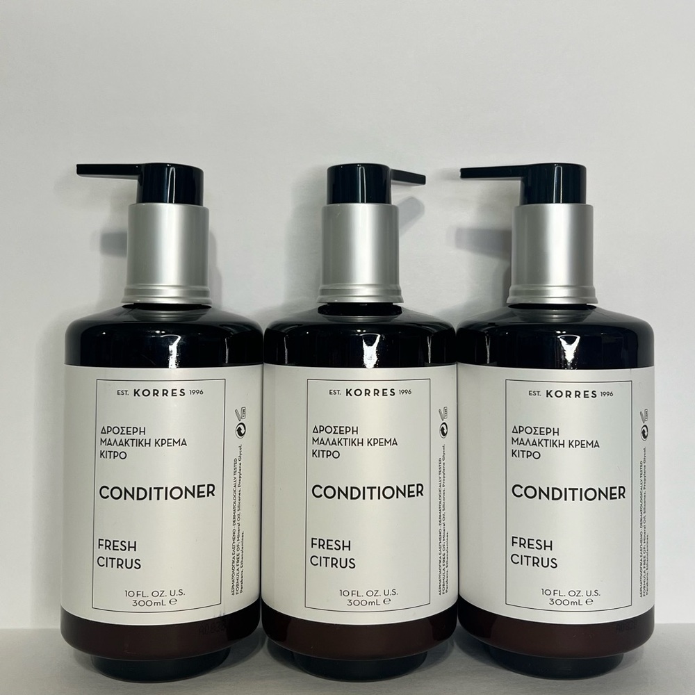 KORRES Conditioner Fresh Citrus 10fl Oz Dermatologically Tested (3 Bottles)